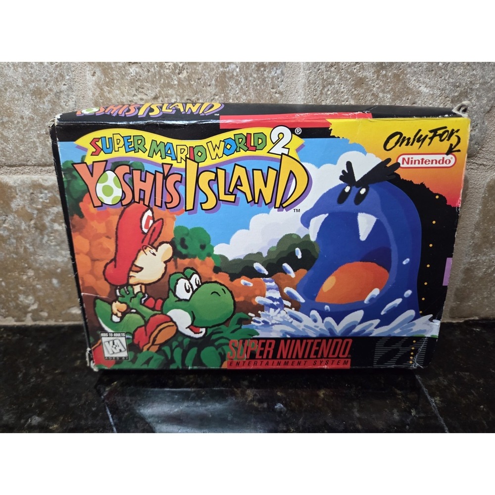 SNES Super Mario World 2: Yoshi's Island Game - Original Box Manual